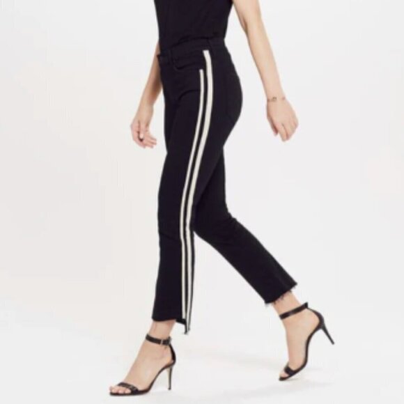 Mother The Insider Crop Step Fray in Guilty Racer Black sz 24 - Picture 1 of 7